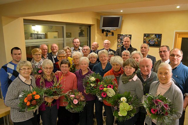 Ehrung langjähriger Mitglieder auf der Jahreshauptversammlung 2016