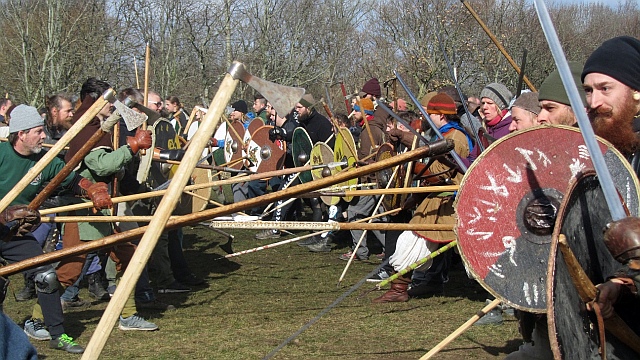 Kampfgetümmel der Wikingergruppe